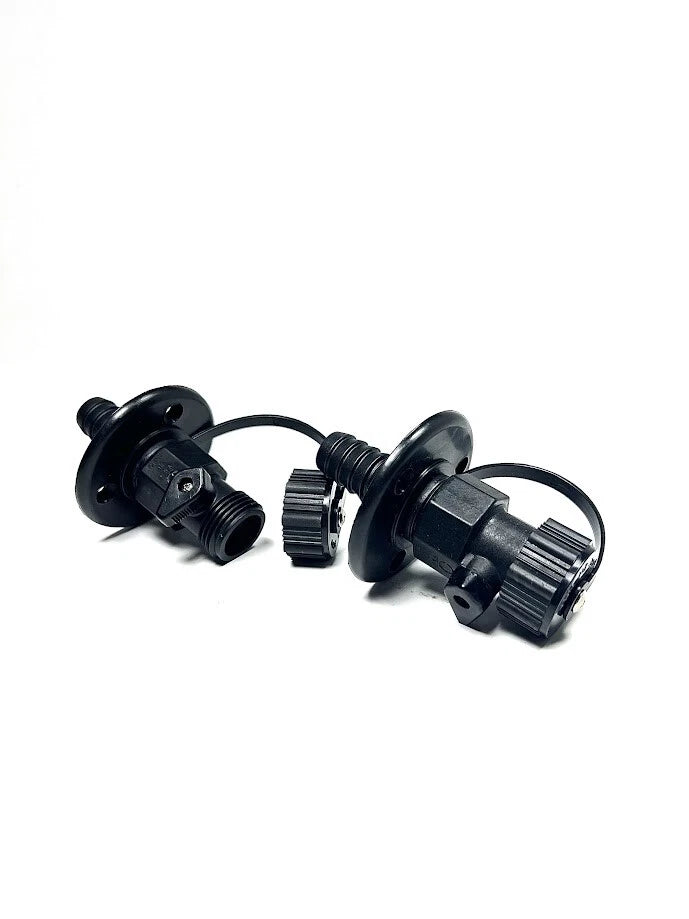 TH Marine WDV-1-DP, Washdown Fitting, with Shut-Off Valve, Black, , 2 Pack, OEM