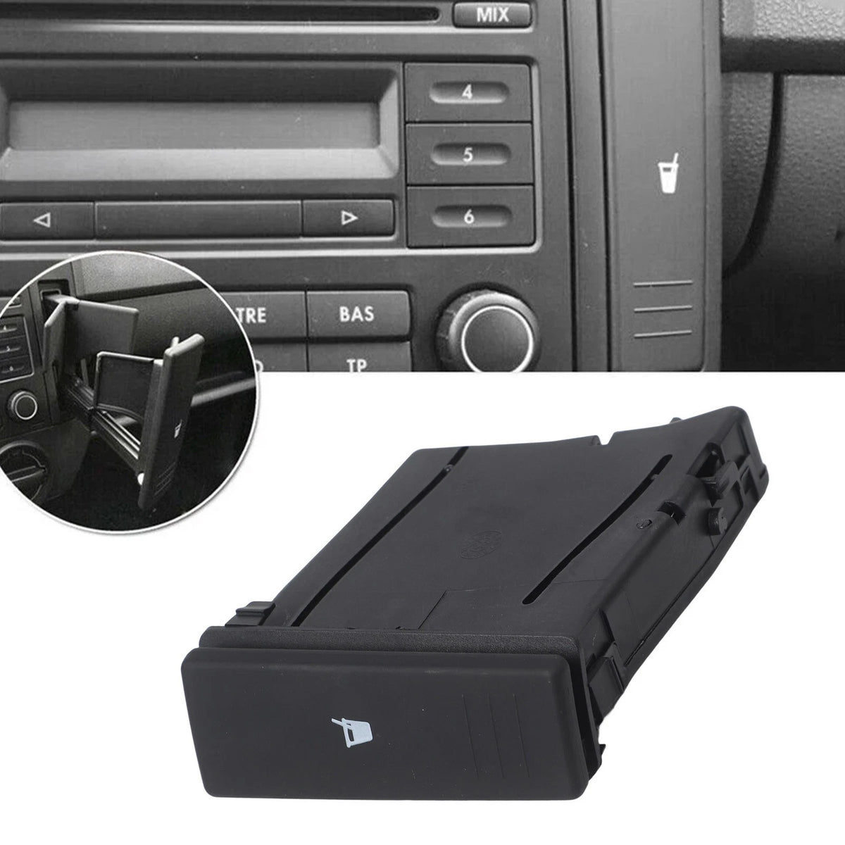 Compatible Car Cup Holder for 9N 20022010 OEM 6Q0858602E Dashboard Accessory