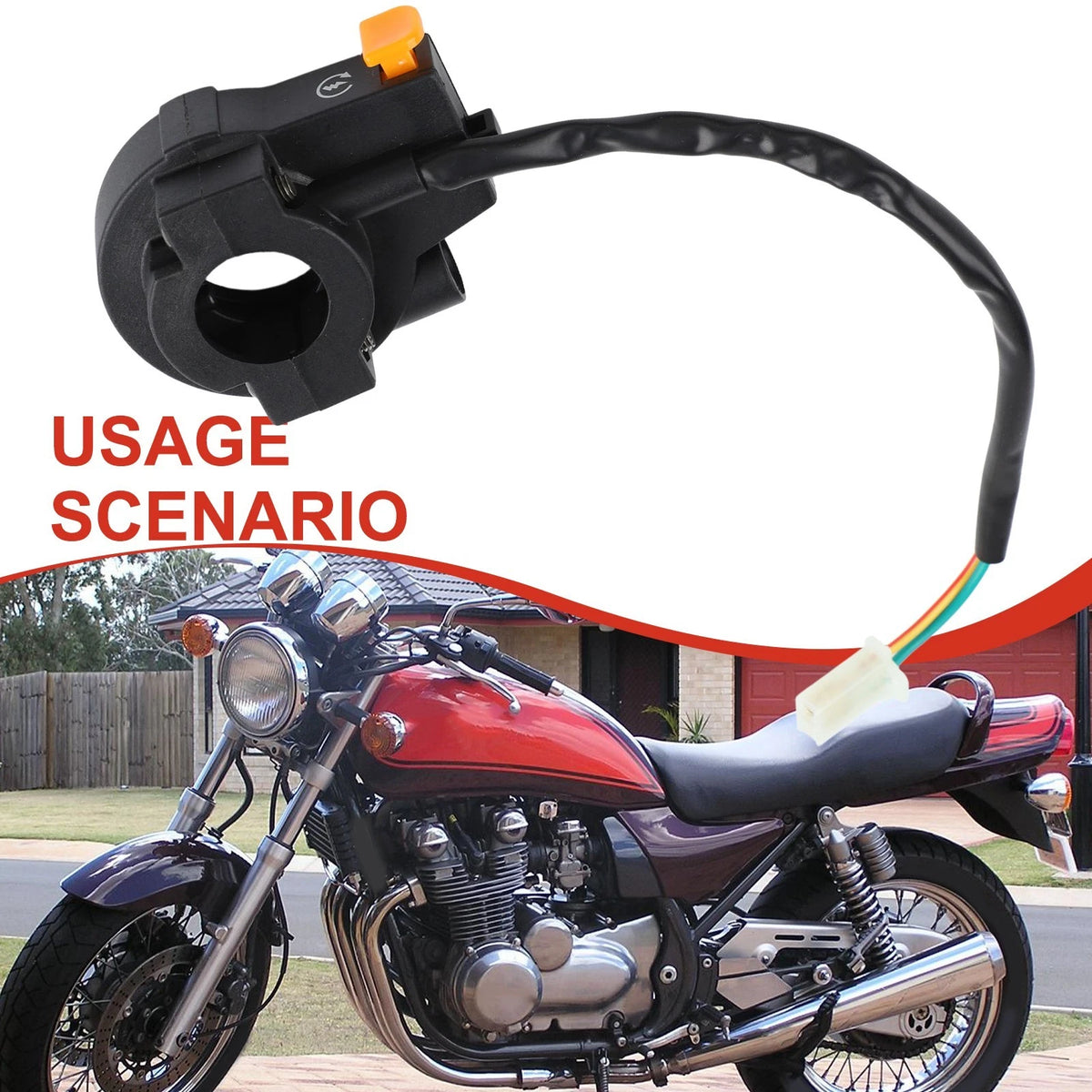 Motorcycle Ignition Button with Direct Installation 22mm Handlebar Accessory