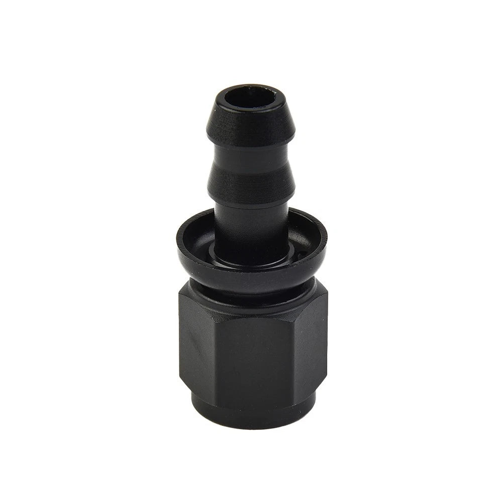6AN AN6 Female to 3/8?? Straight Push on Barb Hose Adapter Swivel Fitting-Black