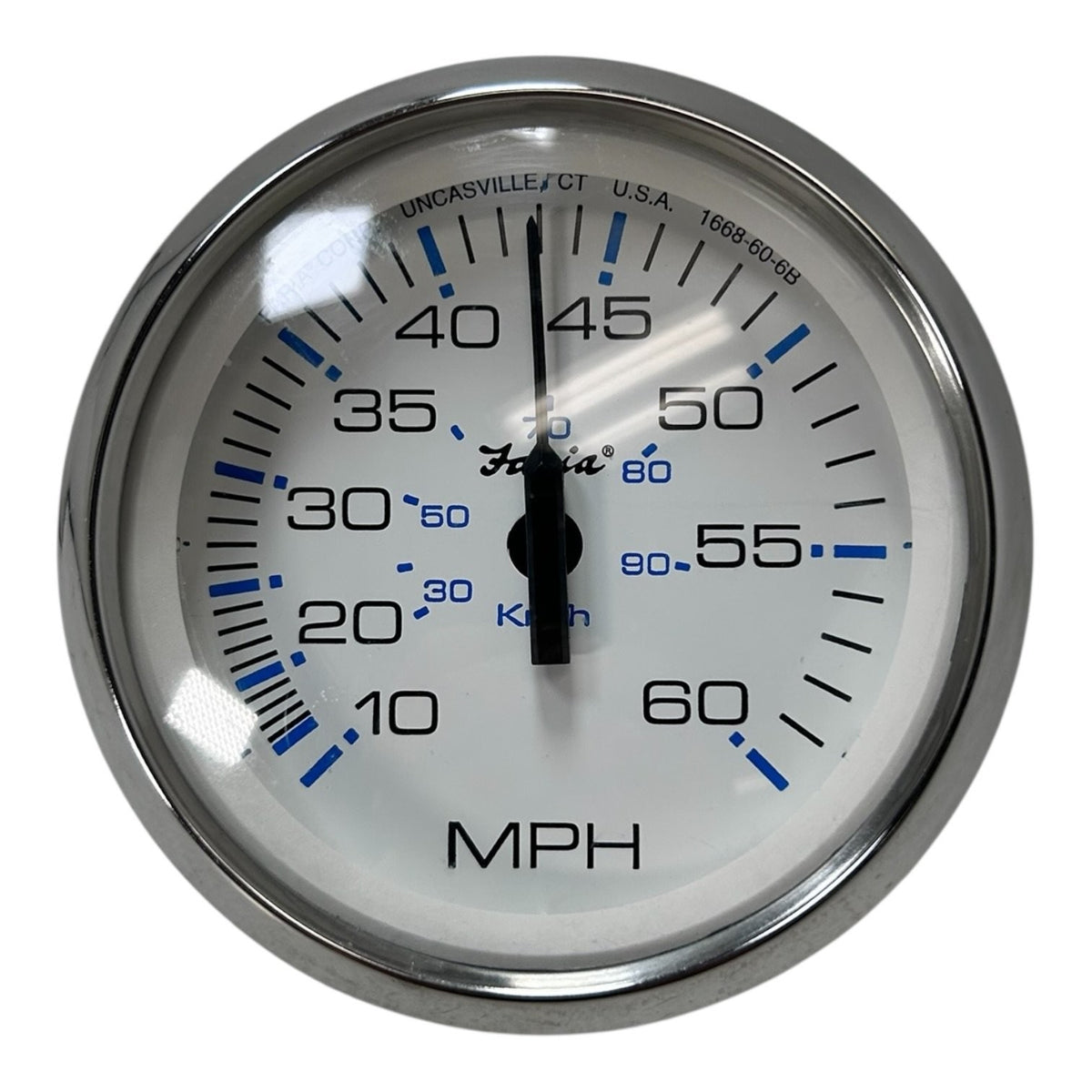 Faria SE9236A, Marine Outboard Speedometer Gauge ( Cosmetic Lens Blemishes )
