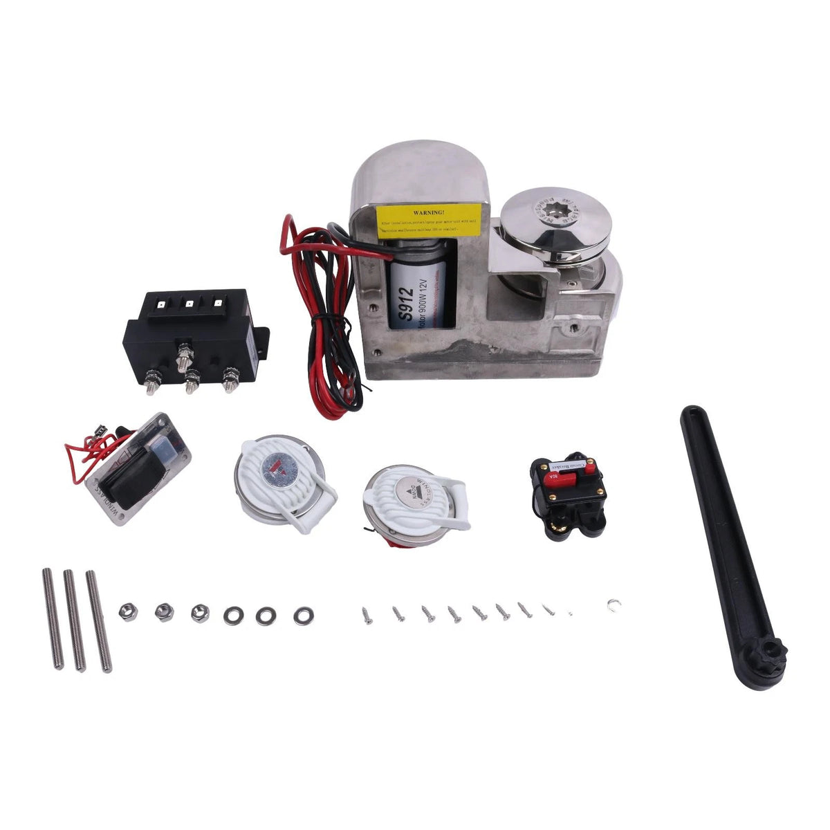 12V 900W Horizontal Windlass Kit for Boats Up to 45 Ft /14 M, Chain 5/16 Inch
