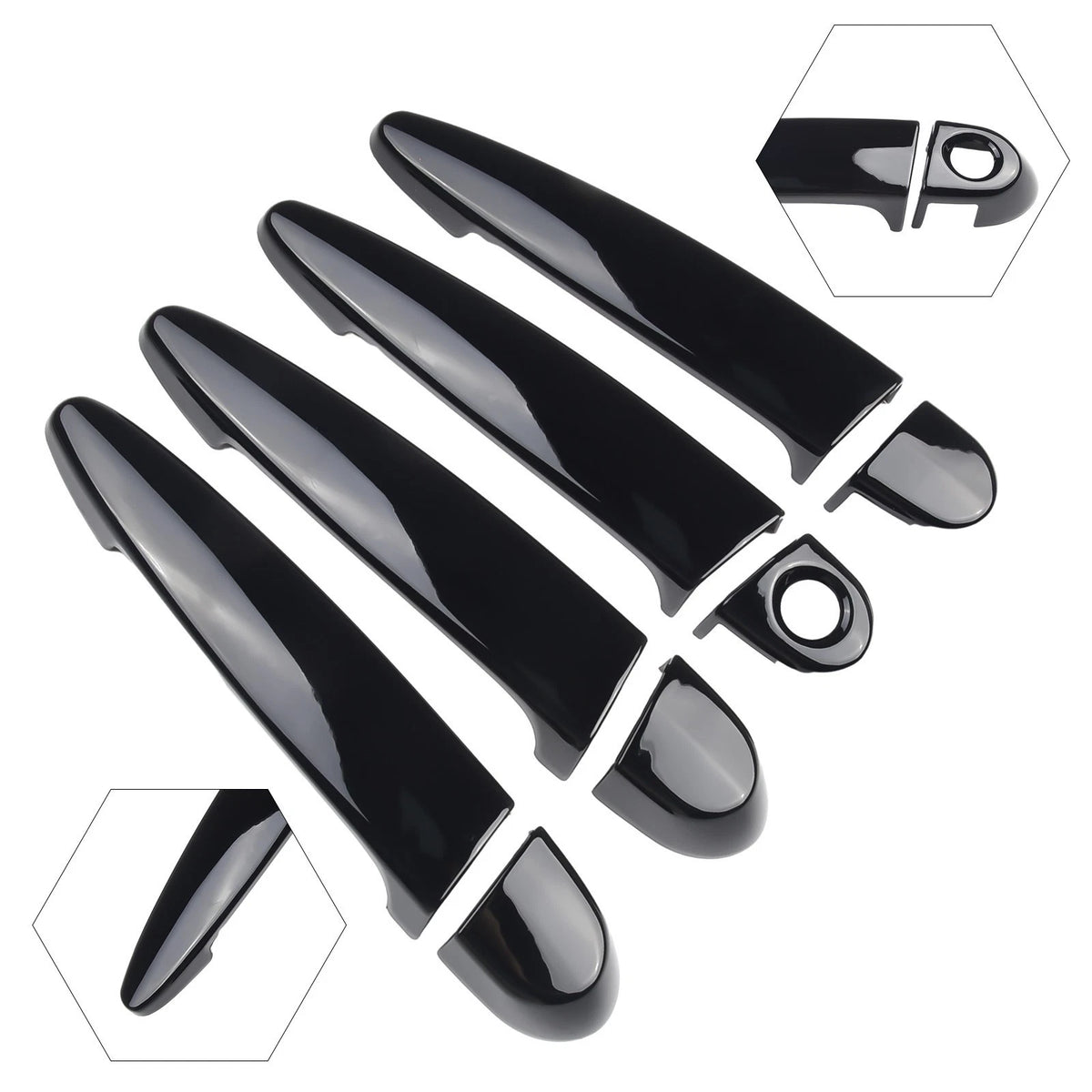 4X Gloss Black Door Handle Cover for E87/E90/E91/E9 2/E93/F30 X2 X3 X4 X6