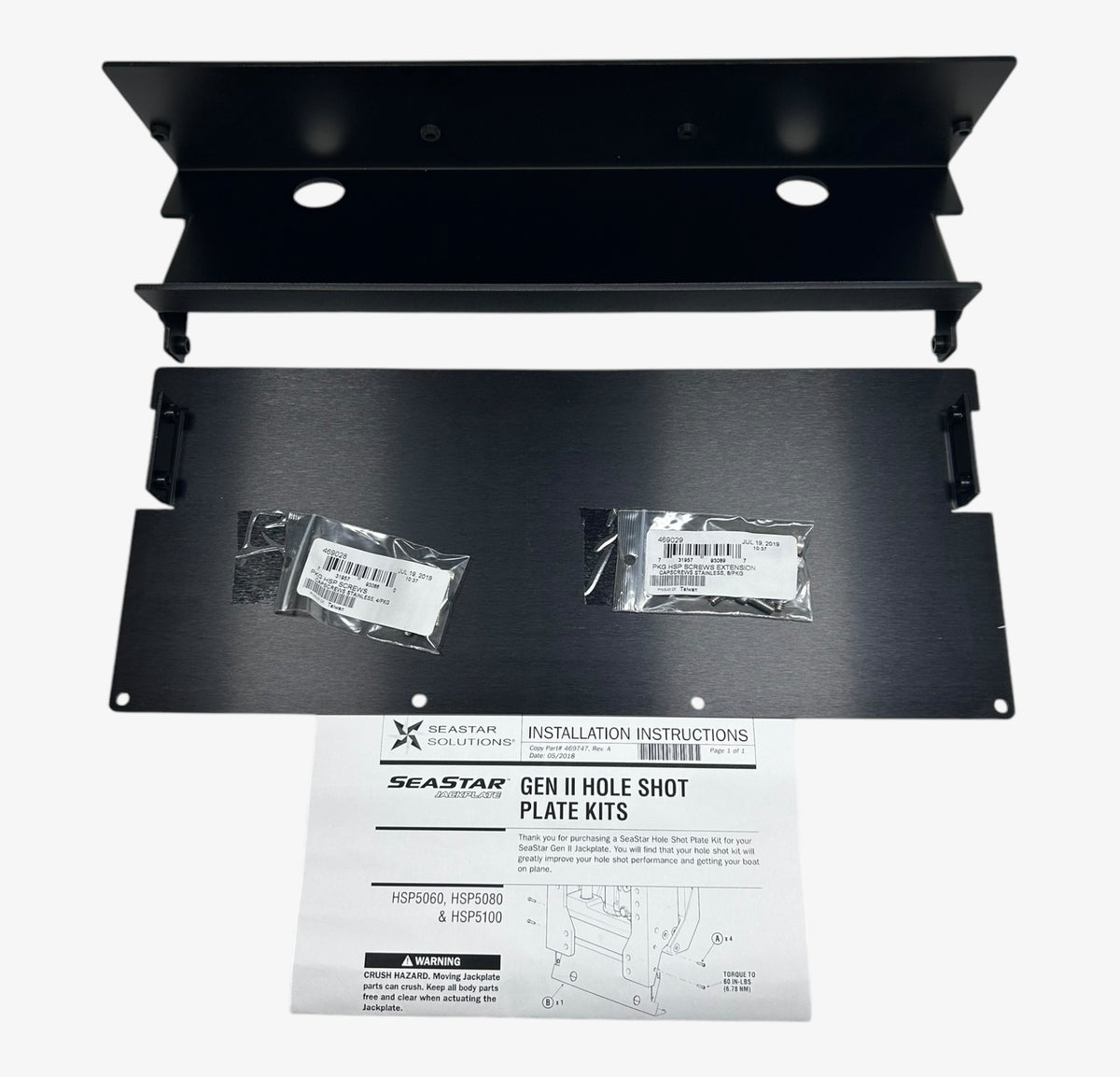 SeaStar Solutions HSP5120, Marine GEN II Holeshot Mounting Bracket Plate 12''