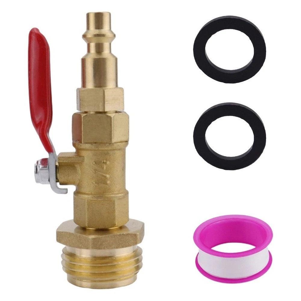 RV Brass Water Adapter Compatible with Garden Hose Faucet 1/4 in 3/4 in