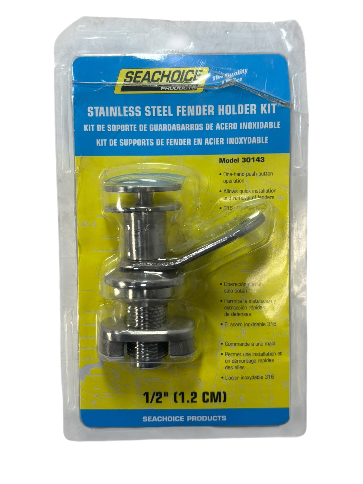 SeaChoice 30143, 1/2" Fender Holder Kit, 316 Stainless Steel