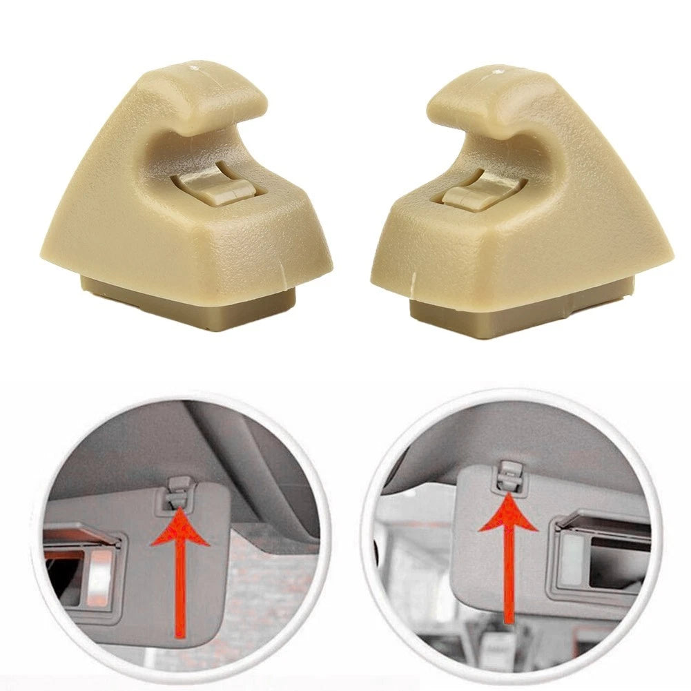 Sun Visor Support Retainer Fastener Clips Beige for GMC 95994975 2PCS ABS & PC