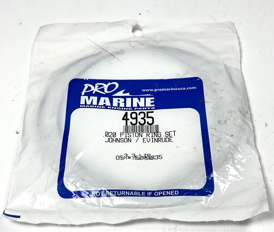 '- - Pro Marine 4935, Evinrude Johnson Piston Ring Set, .020, OEM