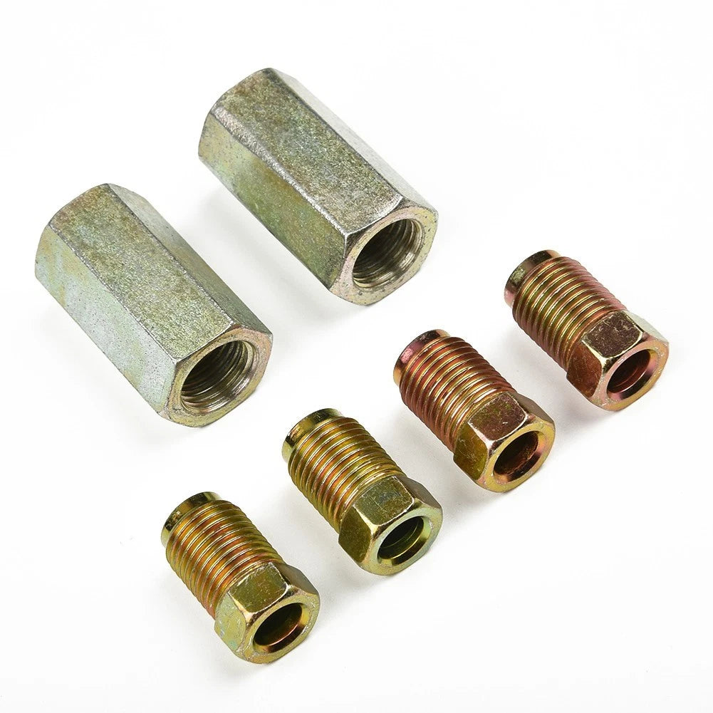 Brake Pipe Connector 3/16\" Female+Male Fittings Accessory for m10 Nuts Parts