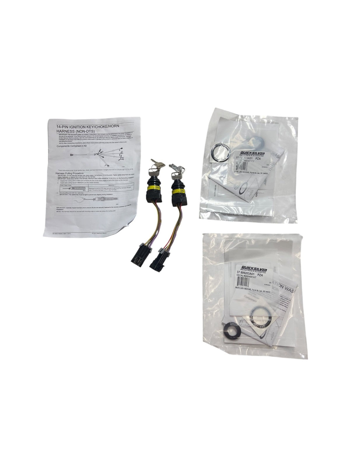 Mercury 8M3004089, 3 Position Ignition Key Switch Kit - 2-Pack - OEM