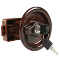Bathroom Door Lock for RV with for 2 Keys Brown Wood for Motorhome Toilets