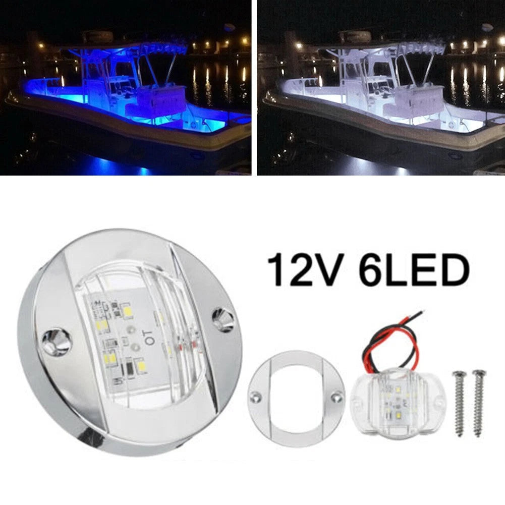 1PC White Round Marine Boat\LED Stern Light Cabin Deck Courtesy Light Waterproof