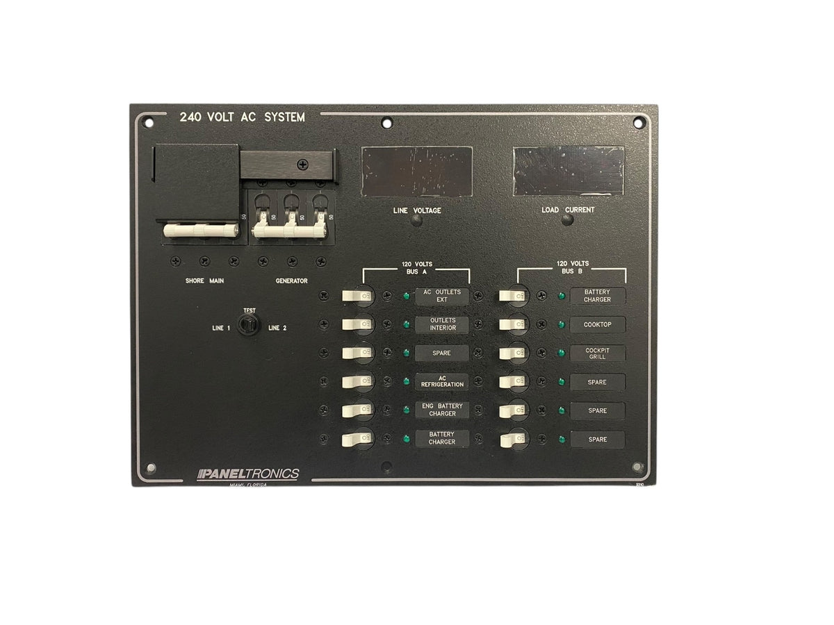 Paneltronics 240 Volt AC Switch Panel with Digital Volt & Ammeter