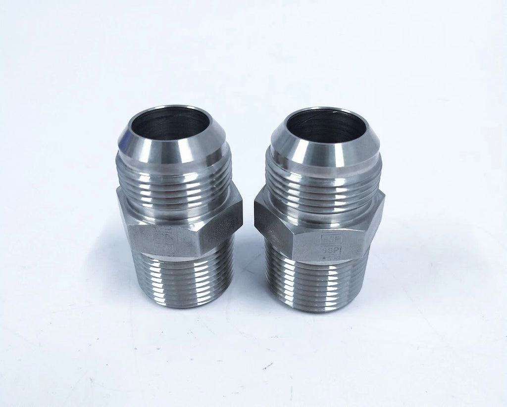 Parker SSP 1" Flared 3/8" NPT 316 Male Connector Fitting - 2 Pack