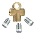 1 Set 3 Way Brake T Piece Tee with 3 Male Nuts Short Union UNF 24 for Tpi 3/16