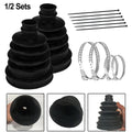 For CV Axle Boot Repair Kit with for 2 Boots 4 Stainless Steel Clamps 6 Zip Ties