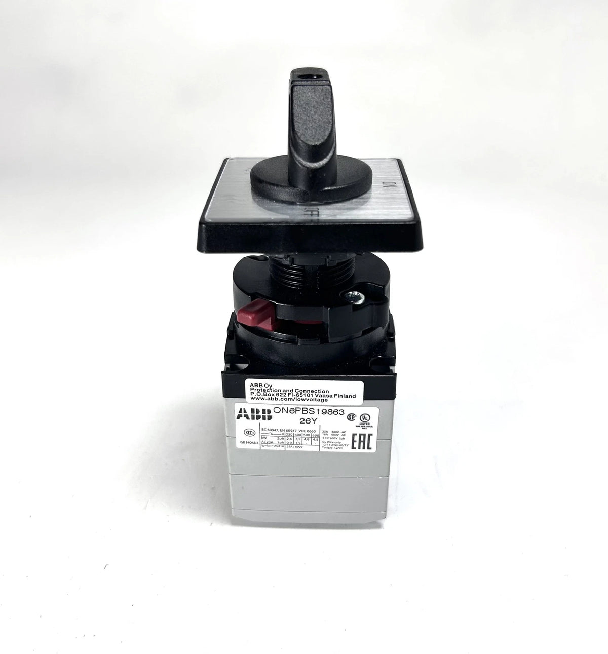 ABB ON6PBS19863, ON/Off Mode Selector Switch MS-01-06 - 480/600V