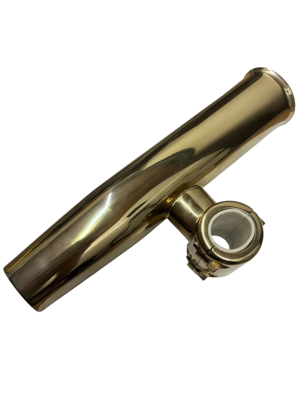 Tigress Gold Stainless Steel Rod Holder for 1 1/8 in OD Pipe Horizontal Mount
