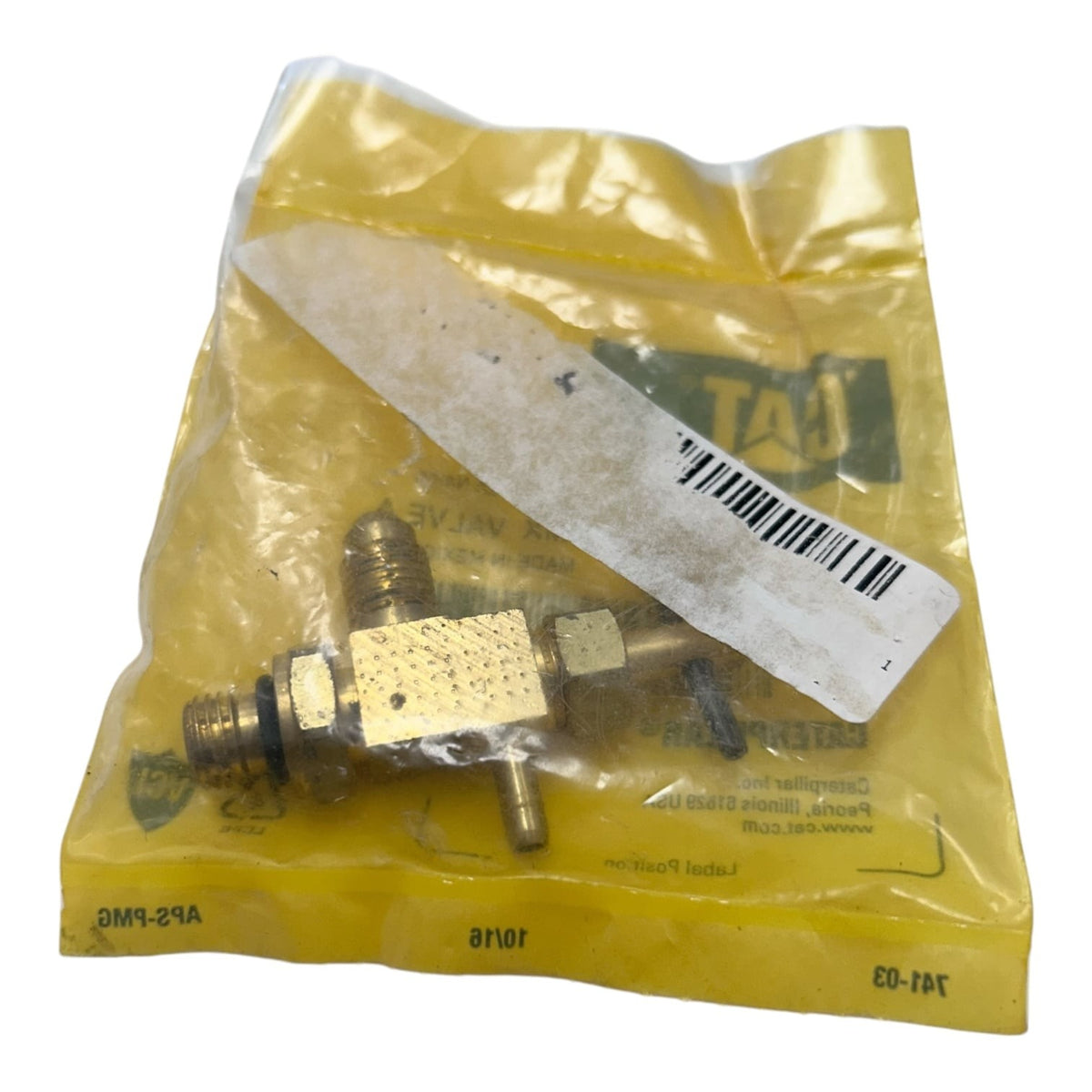 Caterpillar / CAT 6N-1716, Tee Valve for Governor and Fuel Injection Pumps, OEM