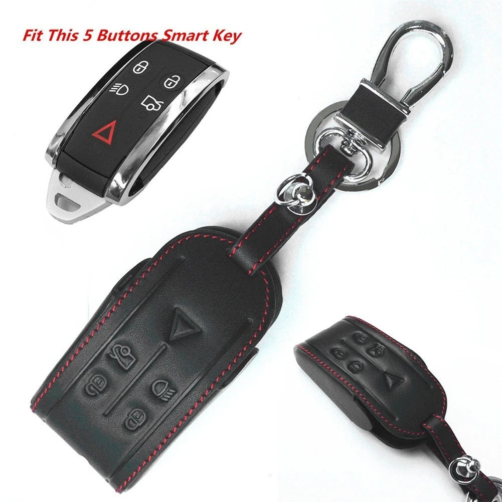 Car Key Case Cover for JAGUAR XF XK XKR Key Chain Leather Parts Remote