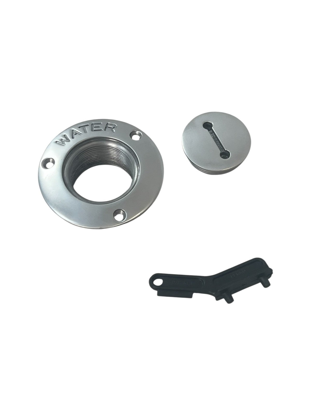 Perko 0528 Water Deck Fill, 3 5/8in Flange OD, for 1 1/2in Pipe, with Key, OEM