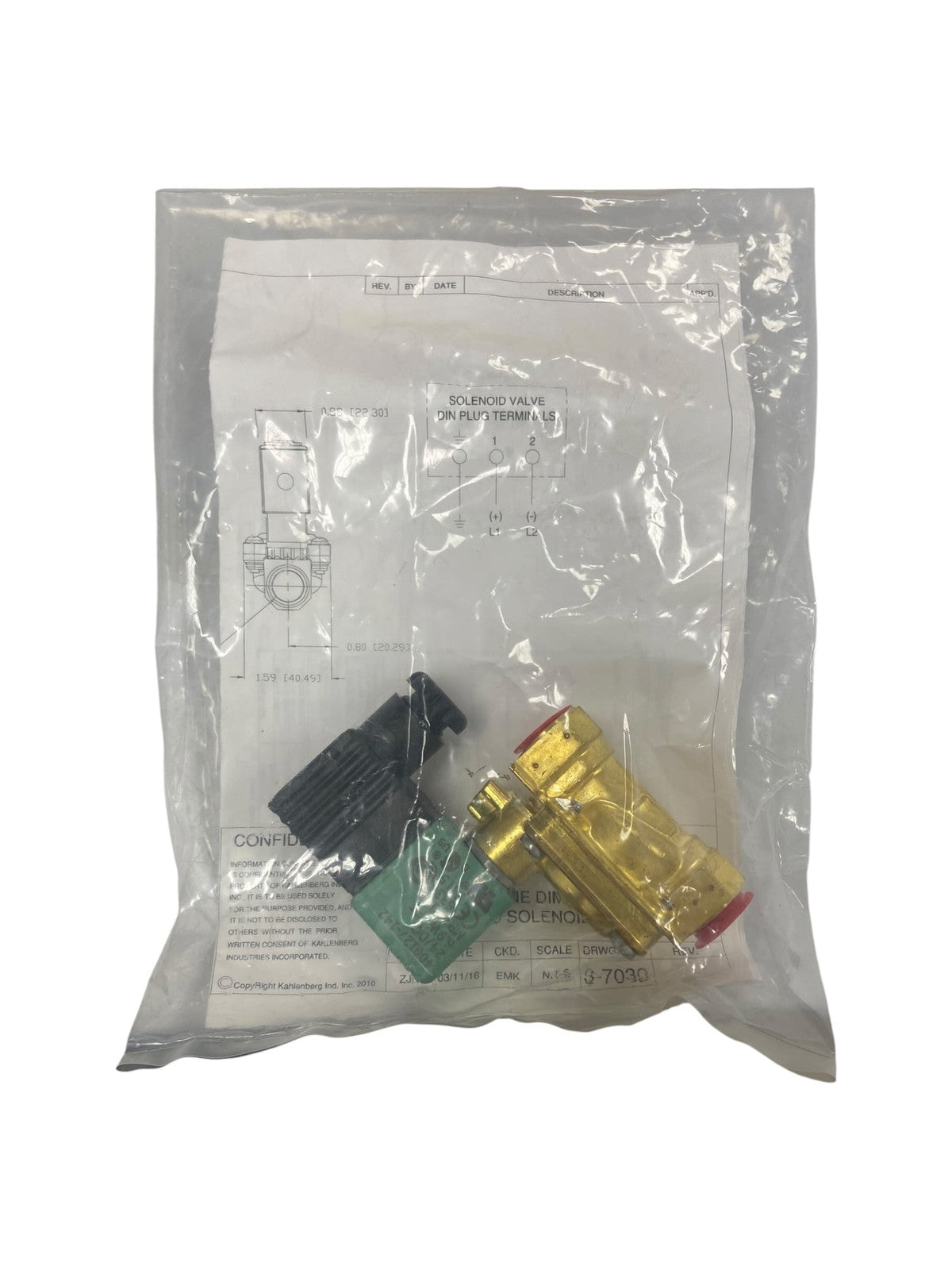 Asco SC8238T402, Brass Solenoid Valve 3/8" 120VAC, OEM