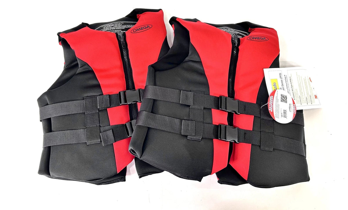 '- - WaterBrands 40502, Omega Type III XL Adult Ski Vest / Life Jacket - 2 Pack
