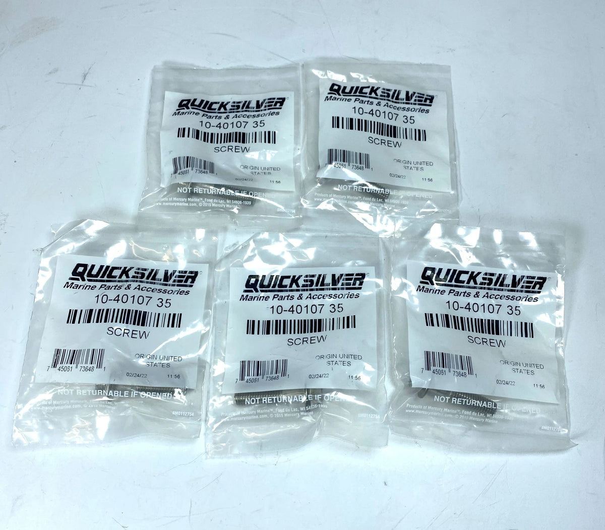 '- - Mercury Quicksilver 10-40107 35 , Screw Set - 5 Pack