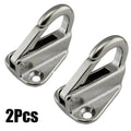 2x Marine 316 Stainless Steel Spring Coat Hook Fender Boat Hardware Silver