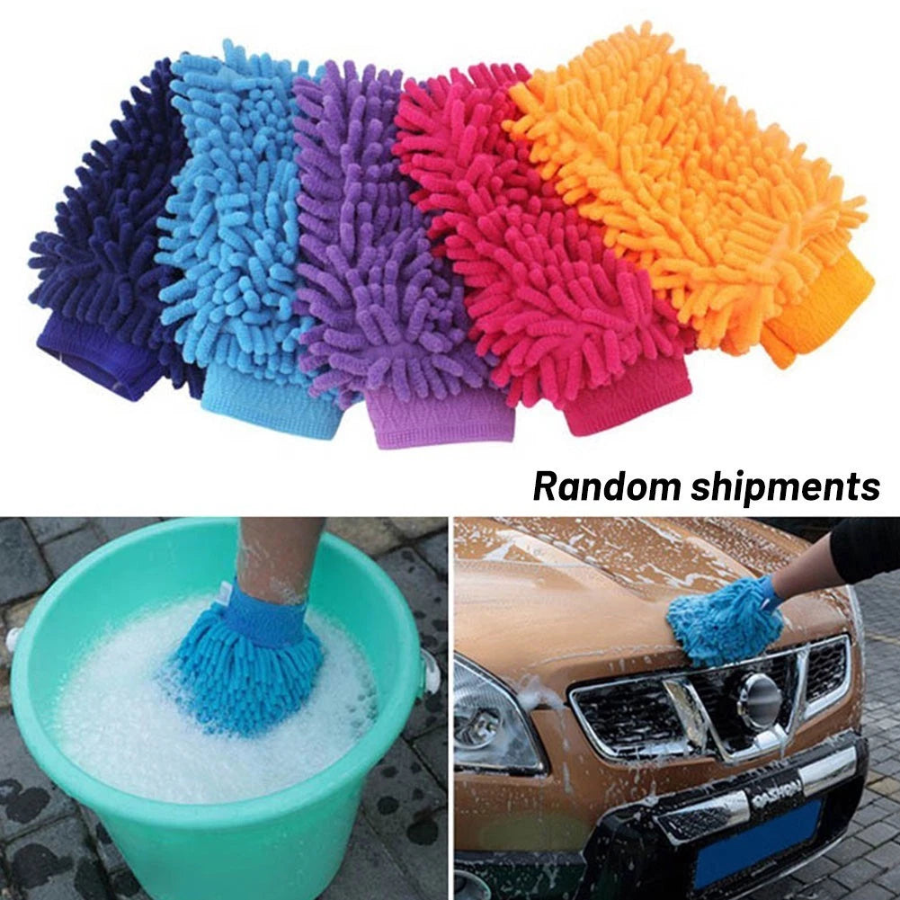 1Pc Car Auto Hand-Wash Towel Microfiber Washing Gloves Coral Sponge for Cleaning