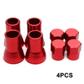 4 Set Car Red Aluminum Tire Wheel Stem Air Valve CAP & Sleeve Cover-Accessor Ies