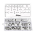 Aluminium Metric Sealing Rings 640pcs Oil Drain Seal Set Flat Design Assortment