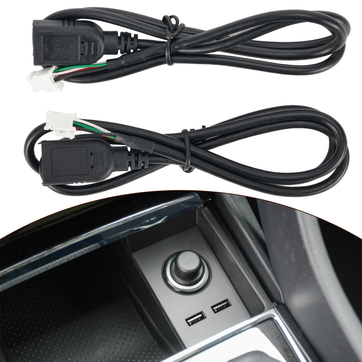 2*- 4Pin&6Pin Connector USB Extension Cable Adapter For-Android Car Radio