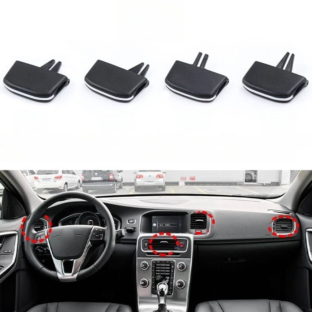 For VOLVO S60 for V60 AC Vent Slider Tab Black ABS 4.039cm X 2.731cm X 0.78cm