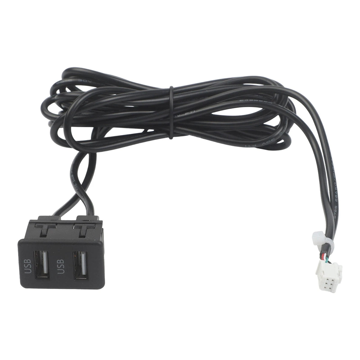 Car Navigation 6 Pin to USB Panel Dual USB for Port with Audio Input Cable