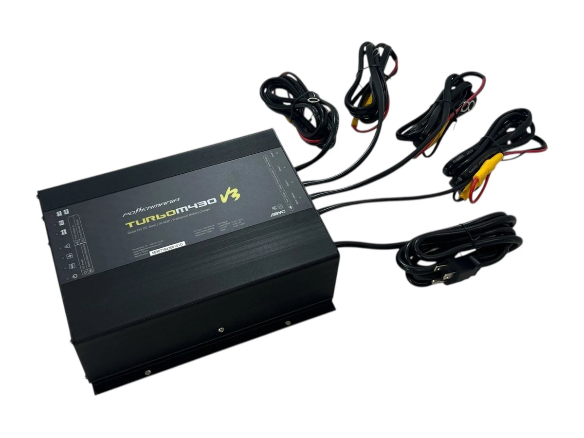 Powermania M430V3, Waterproof Battery Charger, Quad 12V Bank, 30 Amp, , OEM