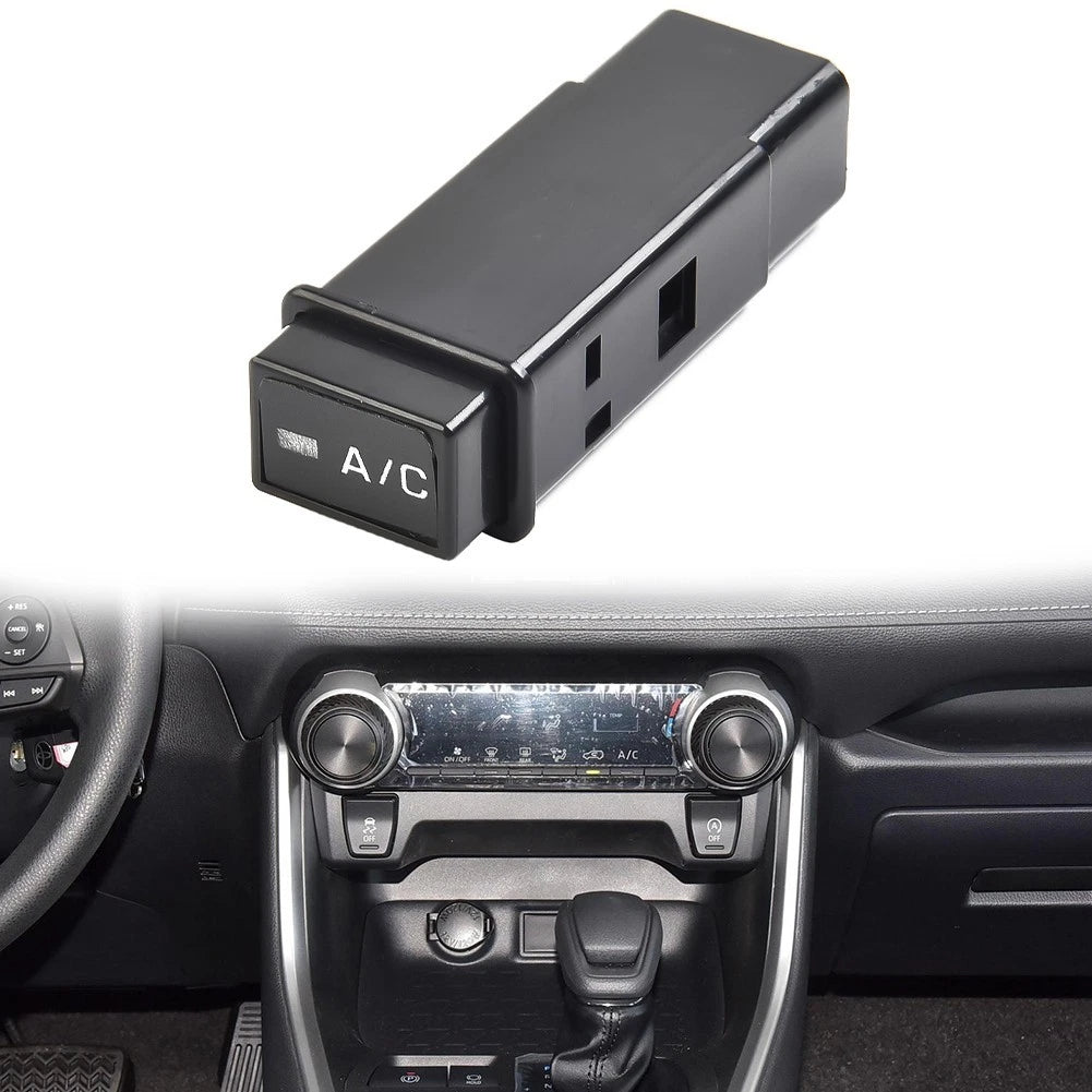 1pc 12V Button Switch Car A/C System Switch Black Push Press Replace Parts