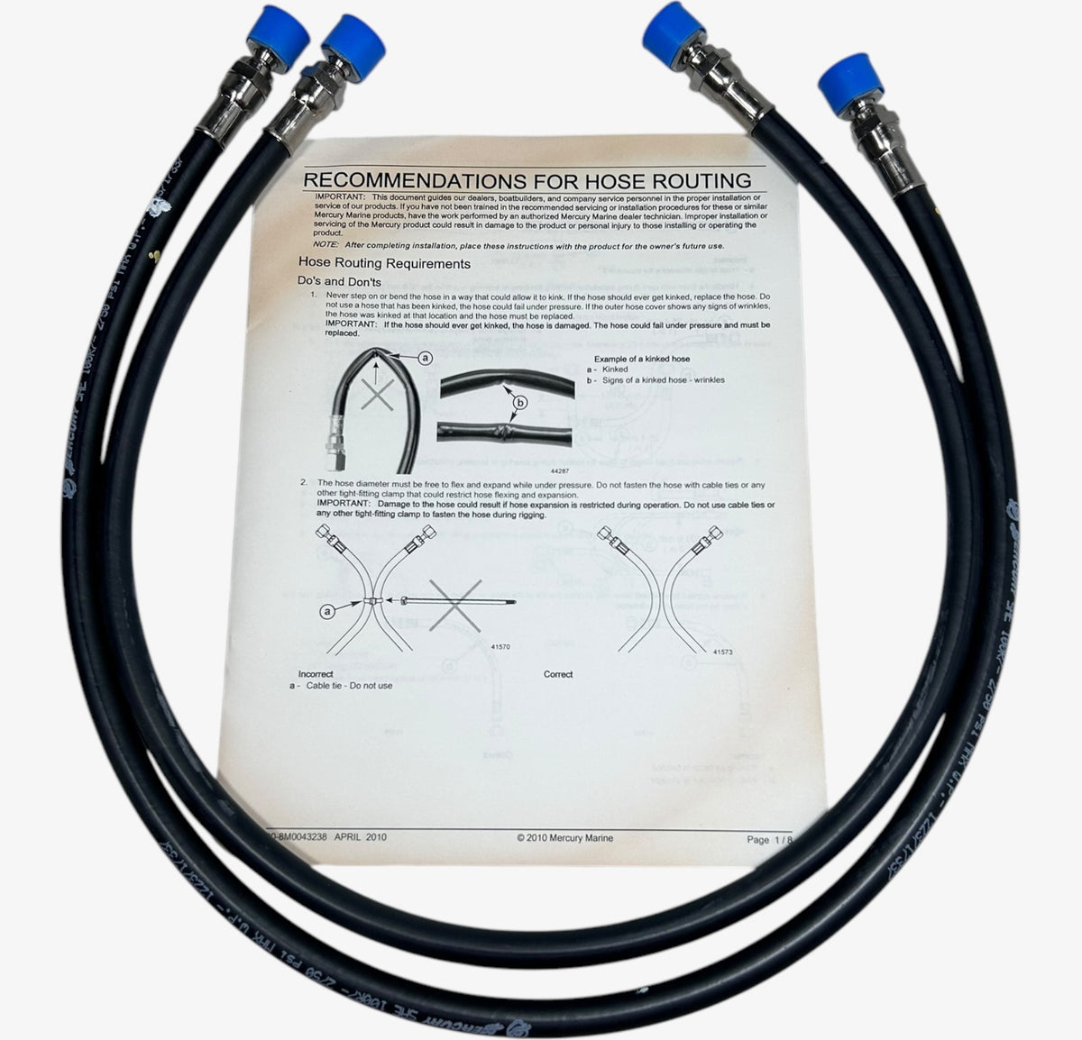 Mercury 8M0046914, Power Steering Helm to Cylinder, Hose Kit, 2 FT, , OEM
