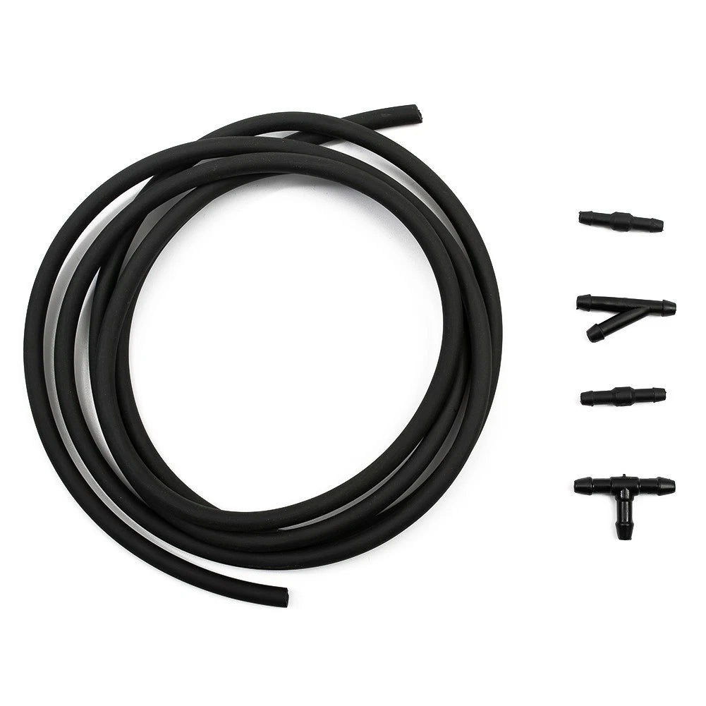 2m BLACK RUBBER Windscreen Wiper Washer Jet Pumps Tube Pipe Hose Washer Nozzles