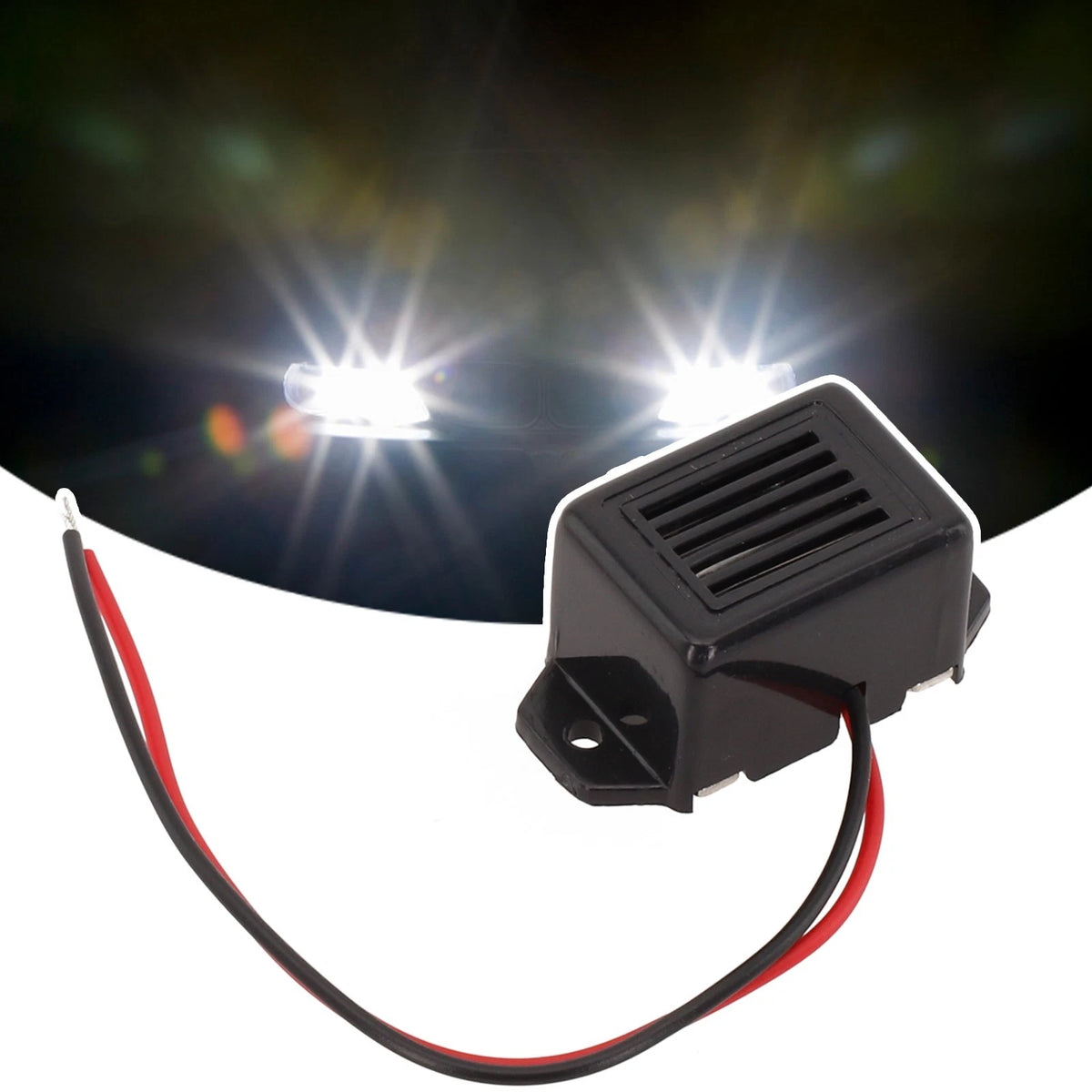 Car Light Off Warner Control Buzzer Beeper 12V 75dB Adapter Cable Black 1x