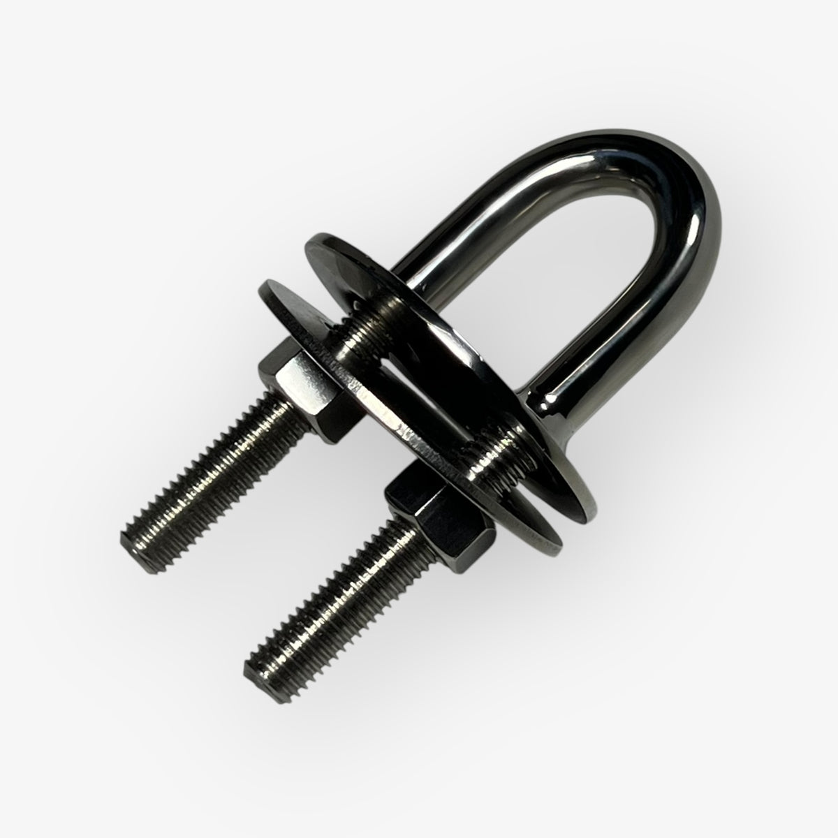 Stern Eye, Stainless Steel, Heavy Duty, 5/8in X 3.875in, with Backing Plate & Nuts