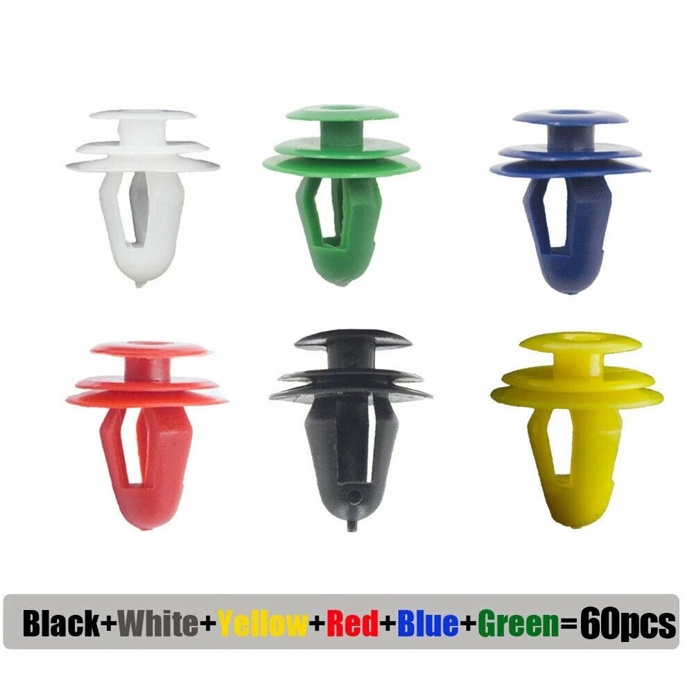 60PCS Auto Door Panel Clips Fastener V9mm Hole Car Door Panel Card Clip Rivets