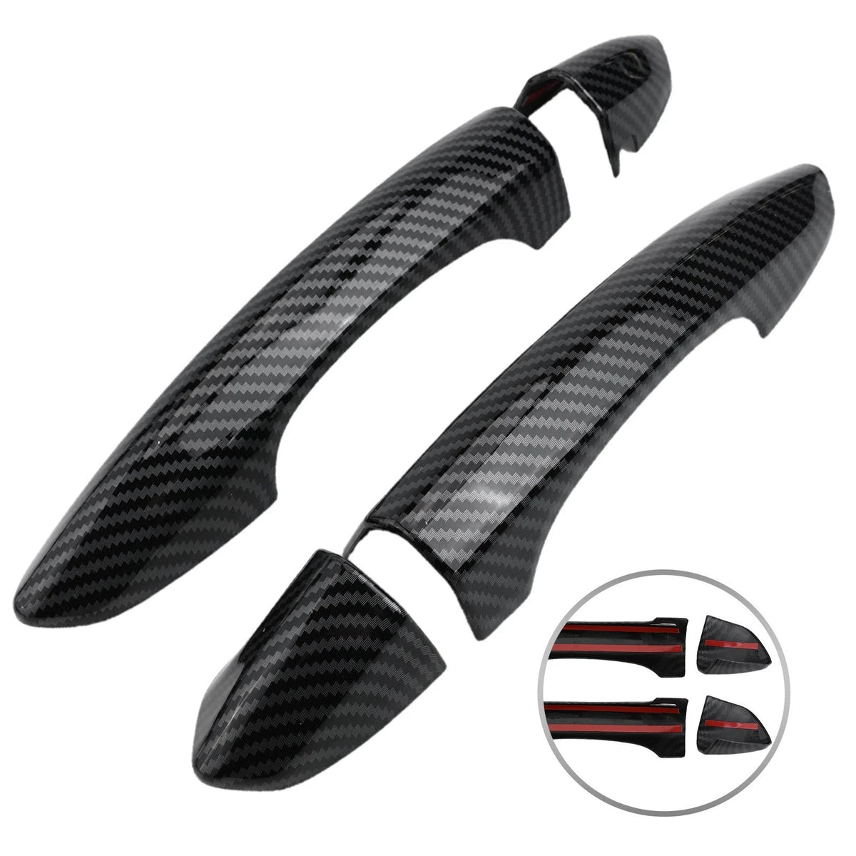 For Mustang Door Handle Covers with Rust Proof Finish Carbon Fiber Style