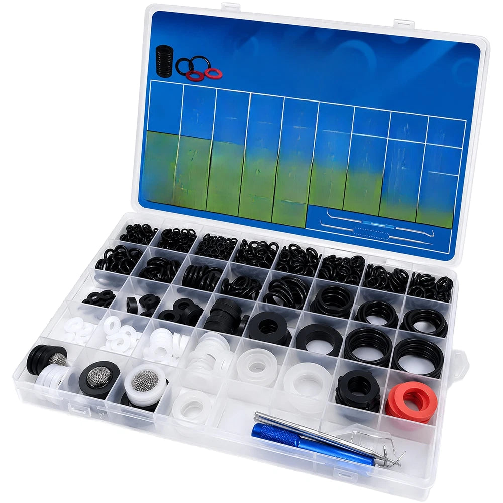 O Ring Assortment Kit 1000 Pcs Rubber Washers for Faucet Pipe and Auto Sealing