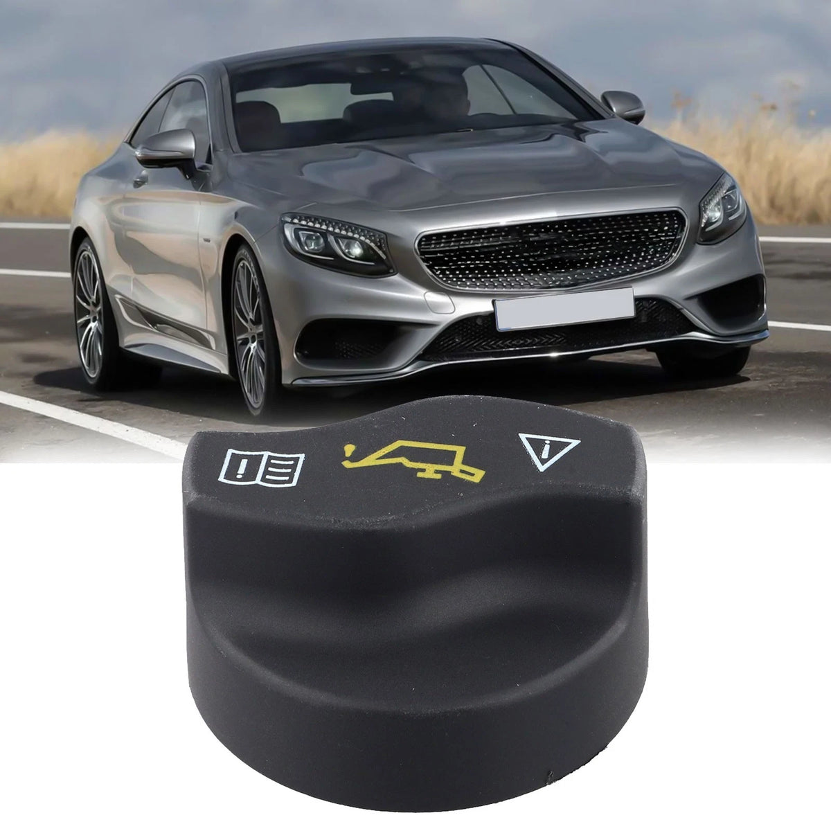 For Mercedes C209 W203 Oil Filler Cap Engine Oil Cover 0000101685 Black Parts