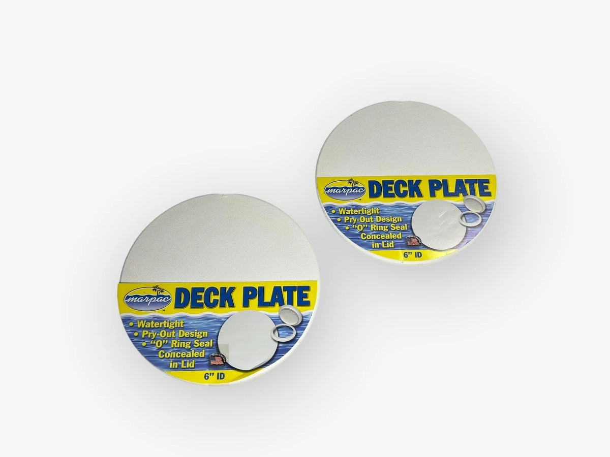 Marpac 7-0633, Deck Plate, Pry Out Design, 6in ID, White, , OEM, 2 Pack