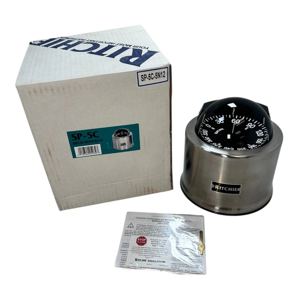 Ritchie SP-5C, Globemaster Deck / Binnacle Mounted Compass, Stainless