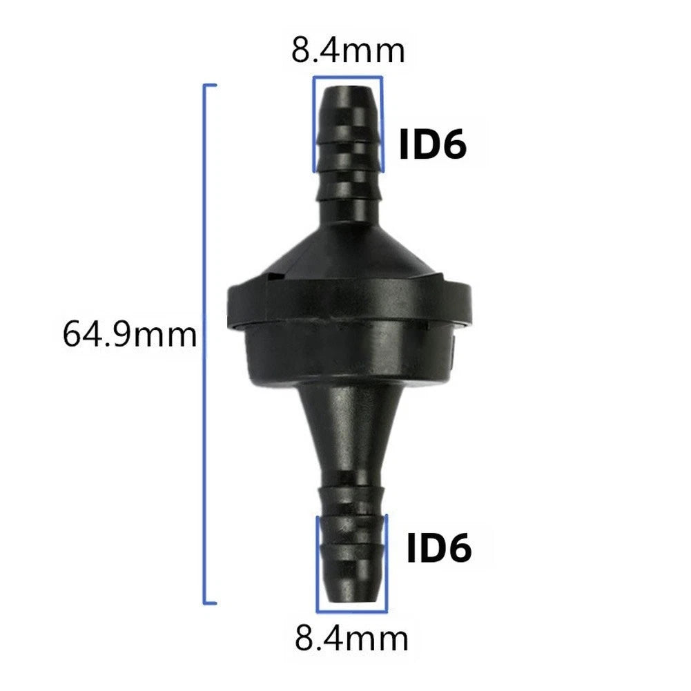 For 2 Pack ID6 One Way Check Valve for 6mm Fuel Line Air Pump and Vacuum System