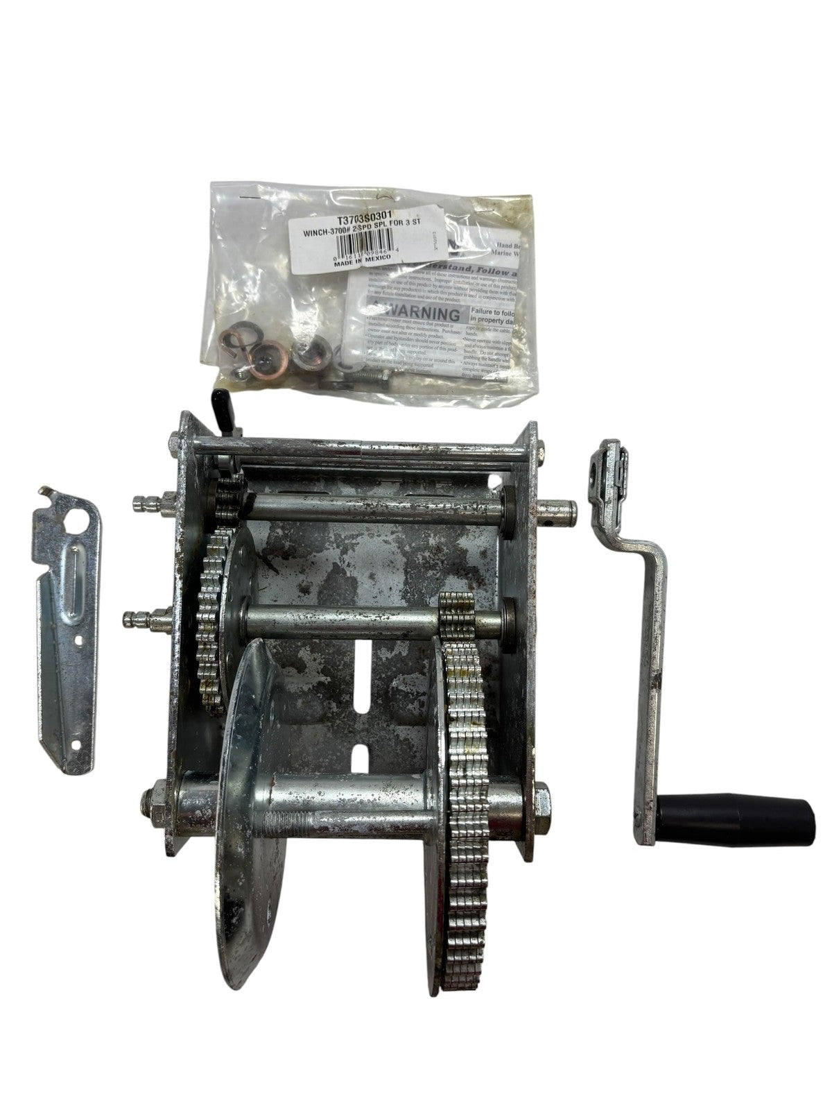 Fulton Trailer Winch Max Pull 3700 LBS First Layer 1500 LBS Full Drum (pitted)