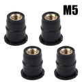 Windshield Nuts Motorcycle Nuts 4PCS 5mm Motorcycle Nuts Panel